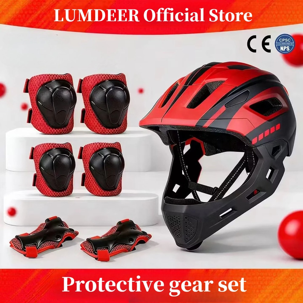 Kids Ride On Suitcase Scooter - LUMDEER Kids MTB Helmet Protective Gear