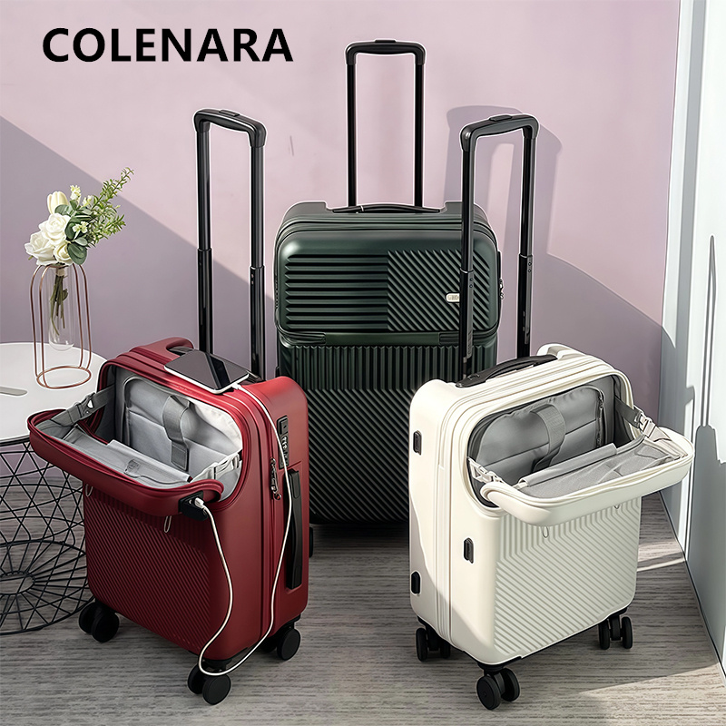 Front Opening Laptop Luggage 24 Inch - COLENARA Charging Luggage Front Opening Laptop
