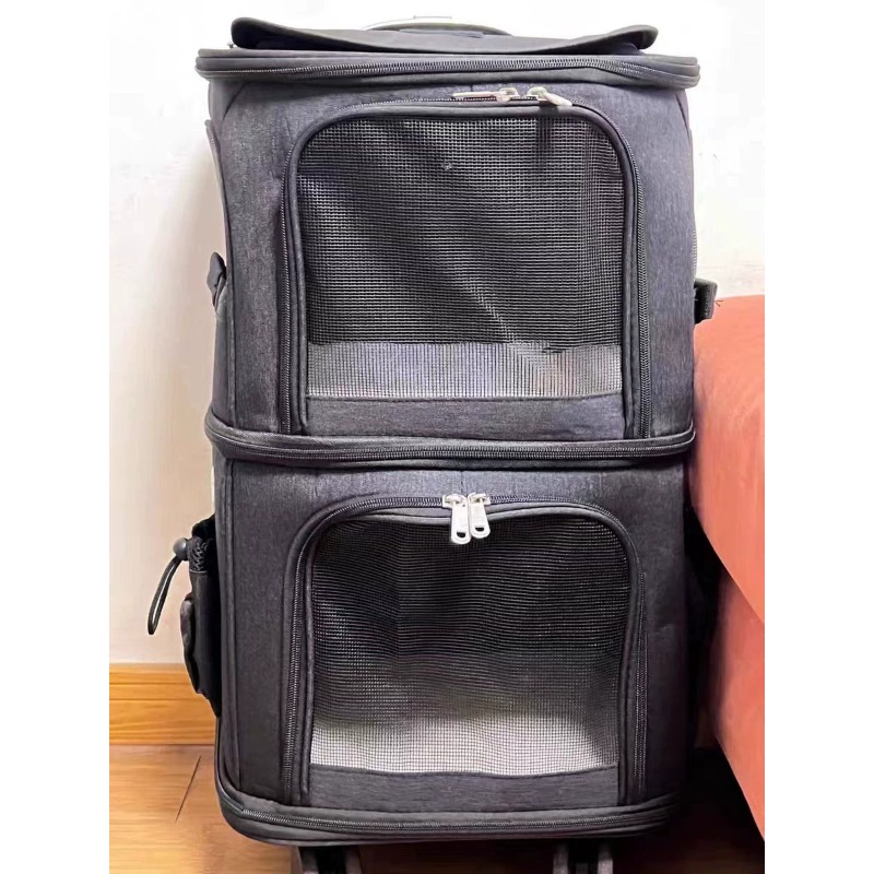 Foldable Rolling Luggage Bag - Hanbang Double Layer Pet Rolling Carrier