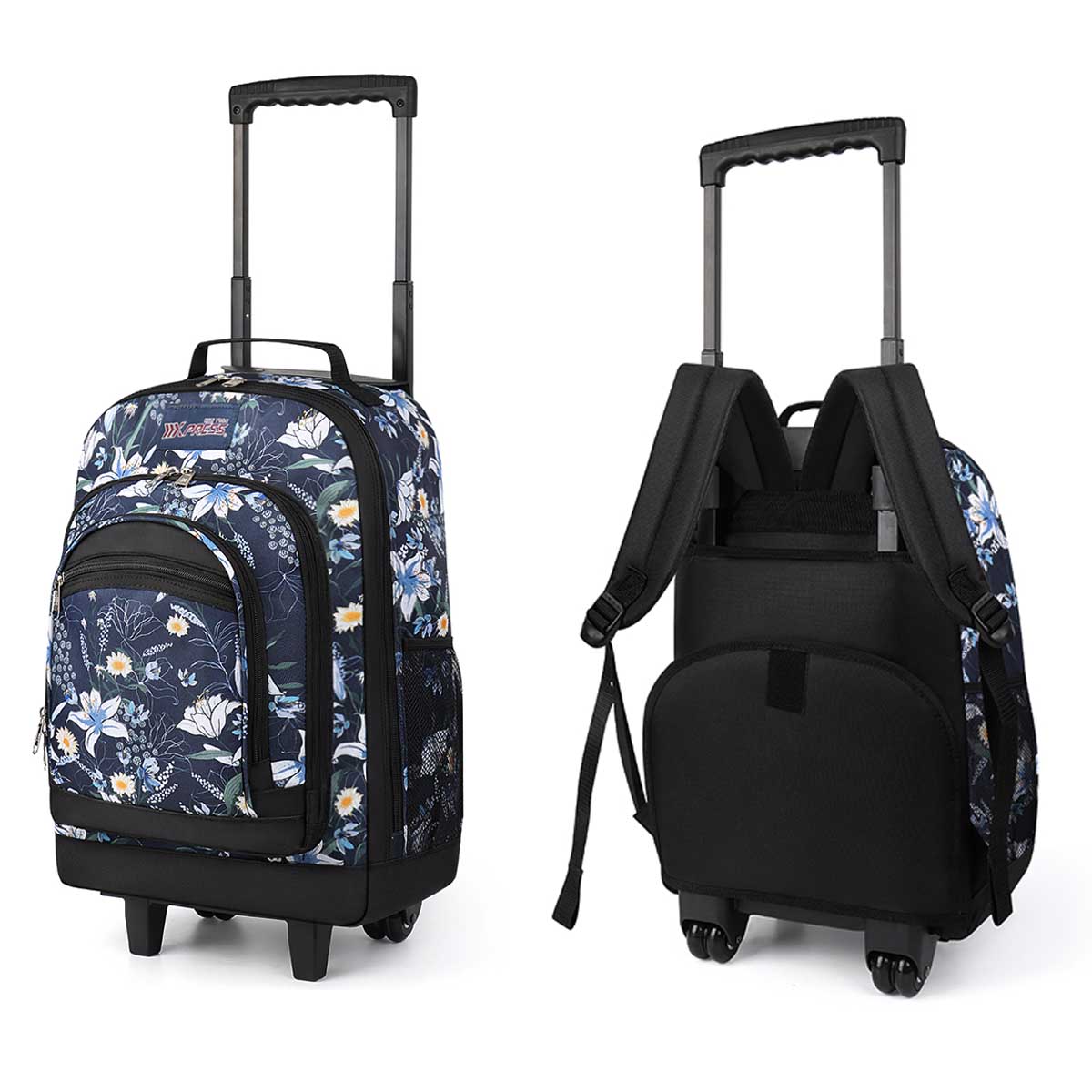 Foldable Rolling Luggage Bag - 20 Inch Rolling Backpacks For Adults