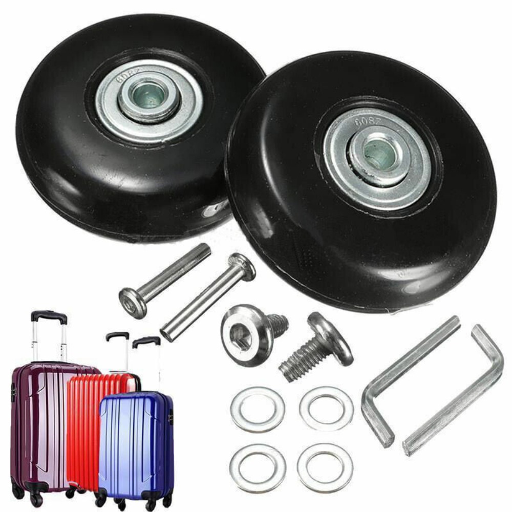 Silent Replacement Luggage Wheels - 2Pcs Replace Wheels With Screw For