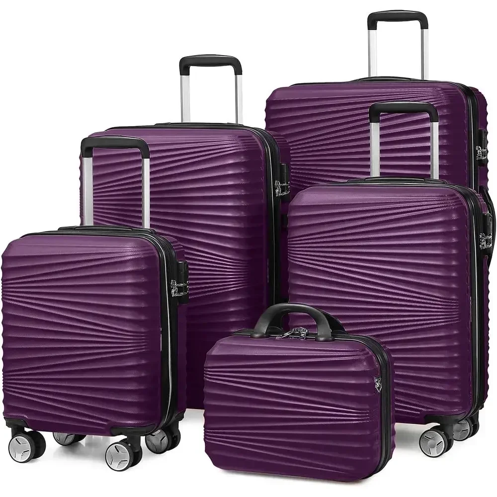 Expandable Hard Shell Luggage Set - 5-Piece Hard Shell Expandable Luggage Set