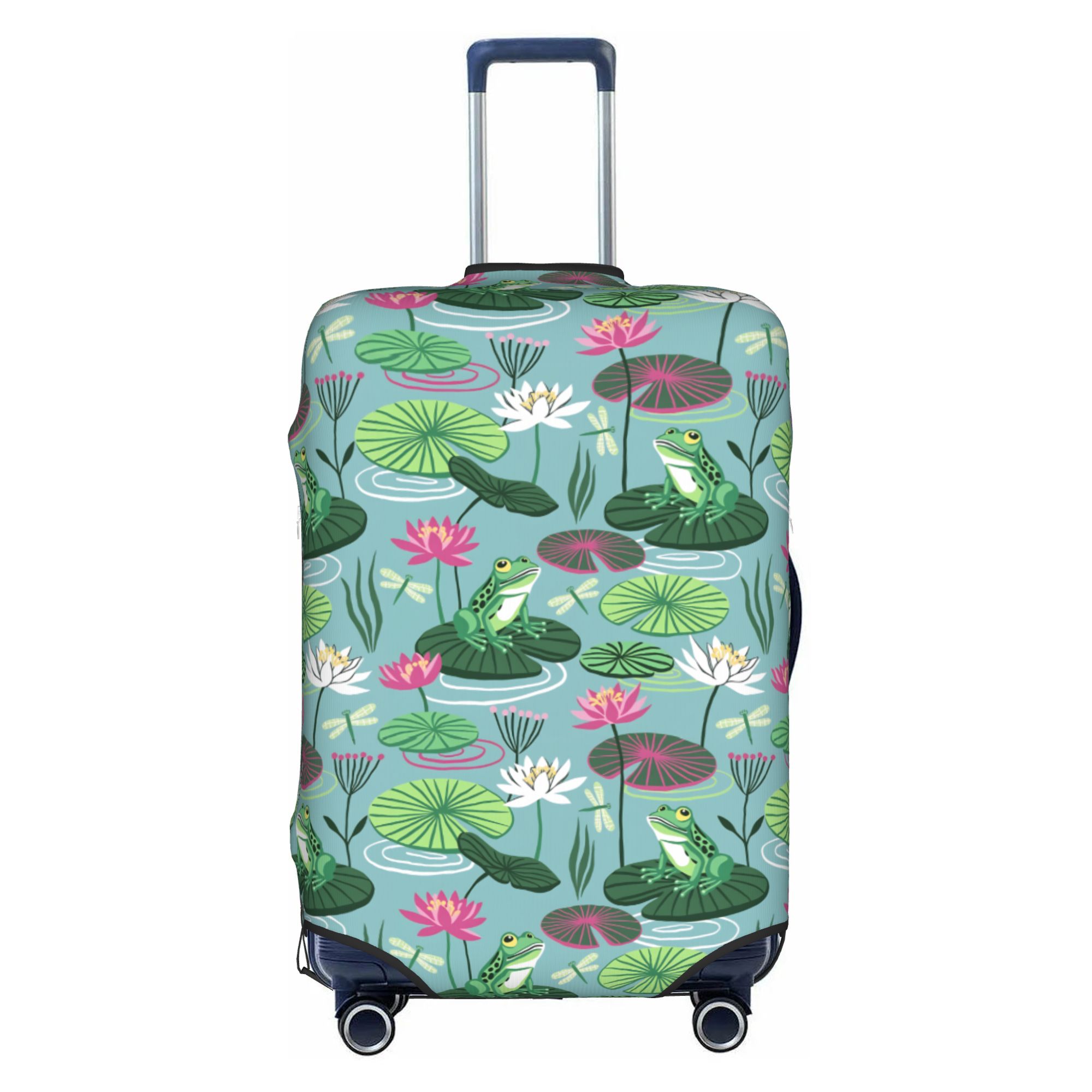 Waterproof Suitcase Cover Protector - Frogs and water lilies Travel Luggage