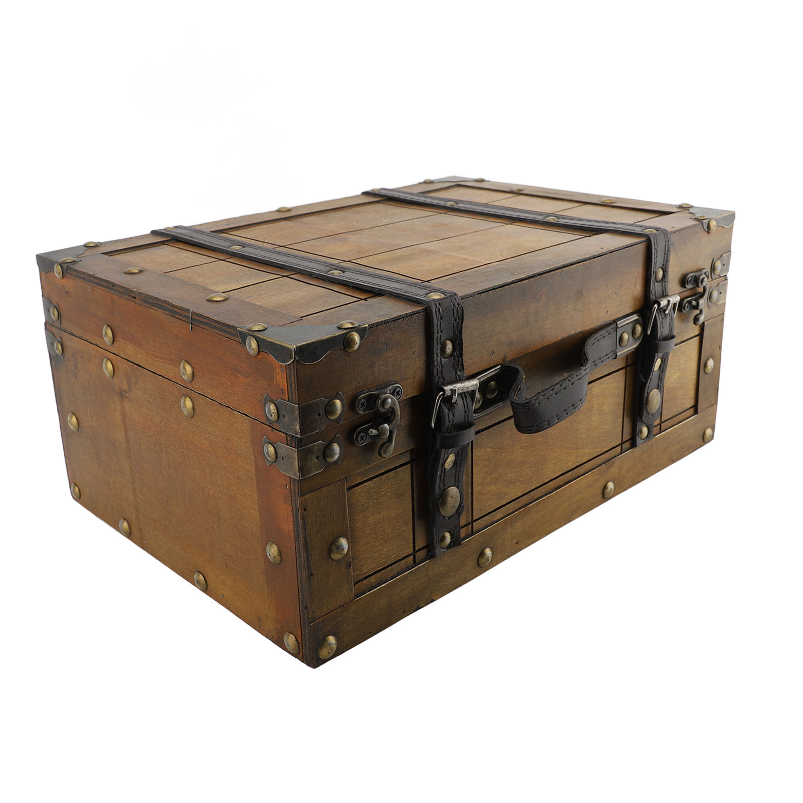 Retro Vintage Trunk Suitcase - Retro Suitcase Synthetic Wood Vintage Elegant