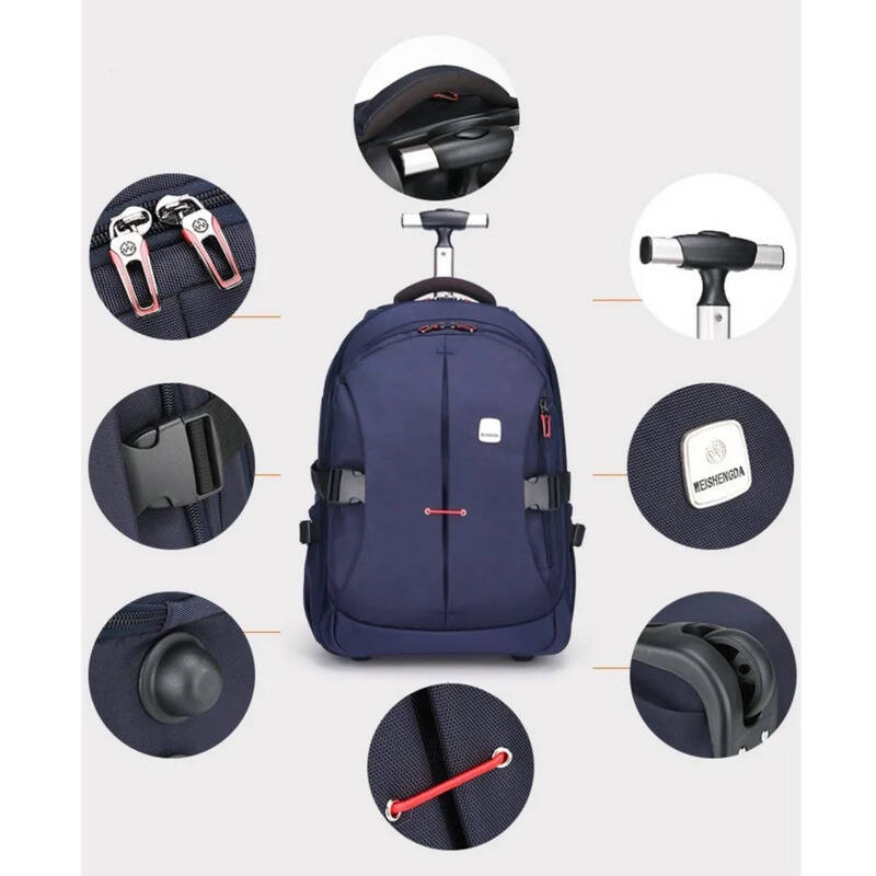 Wheeled Backpack Wheels Travel - Foldable Rolling Luggage Bag review and price