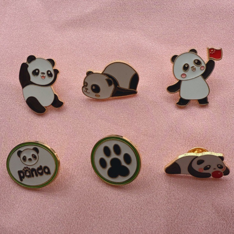 6pcs Cartoon China Panda Badge - Backpacks review and price