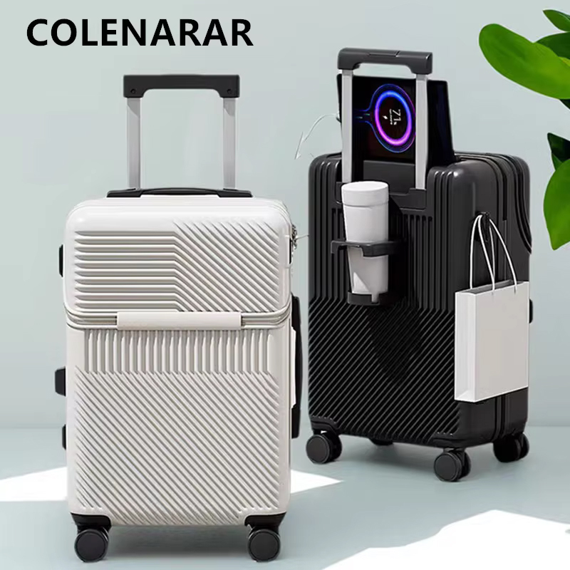 COLENARA Charging Luggage Fron - Front Opening Laptop Luggage 24 Inch review and price