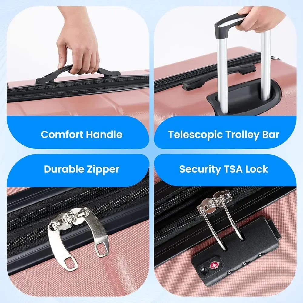 3-Piece Large Suitcase Set wit - Expandable Hard Shell Luggage Set review and price