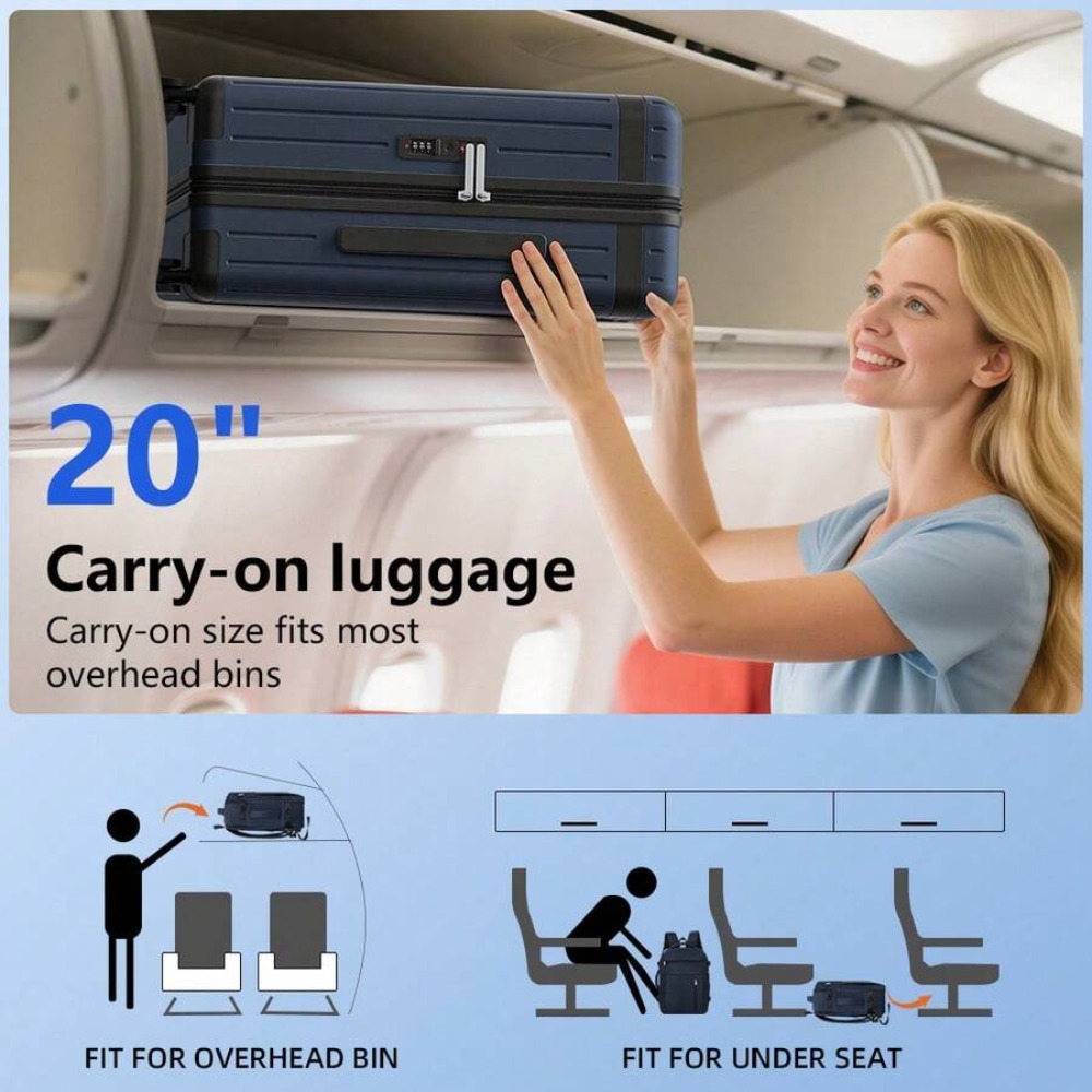 3 Piece 20 Inch Carry On Lugga - Spinner Wheel Rolling Suitcase 20 Inch review and price