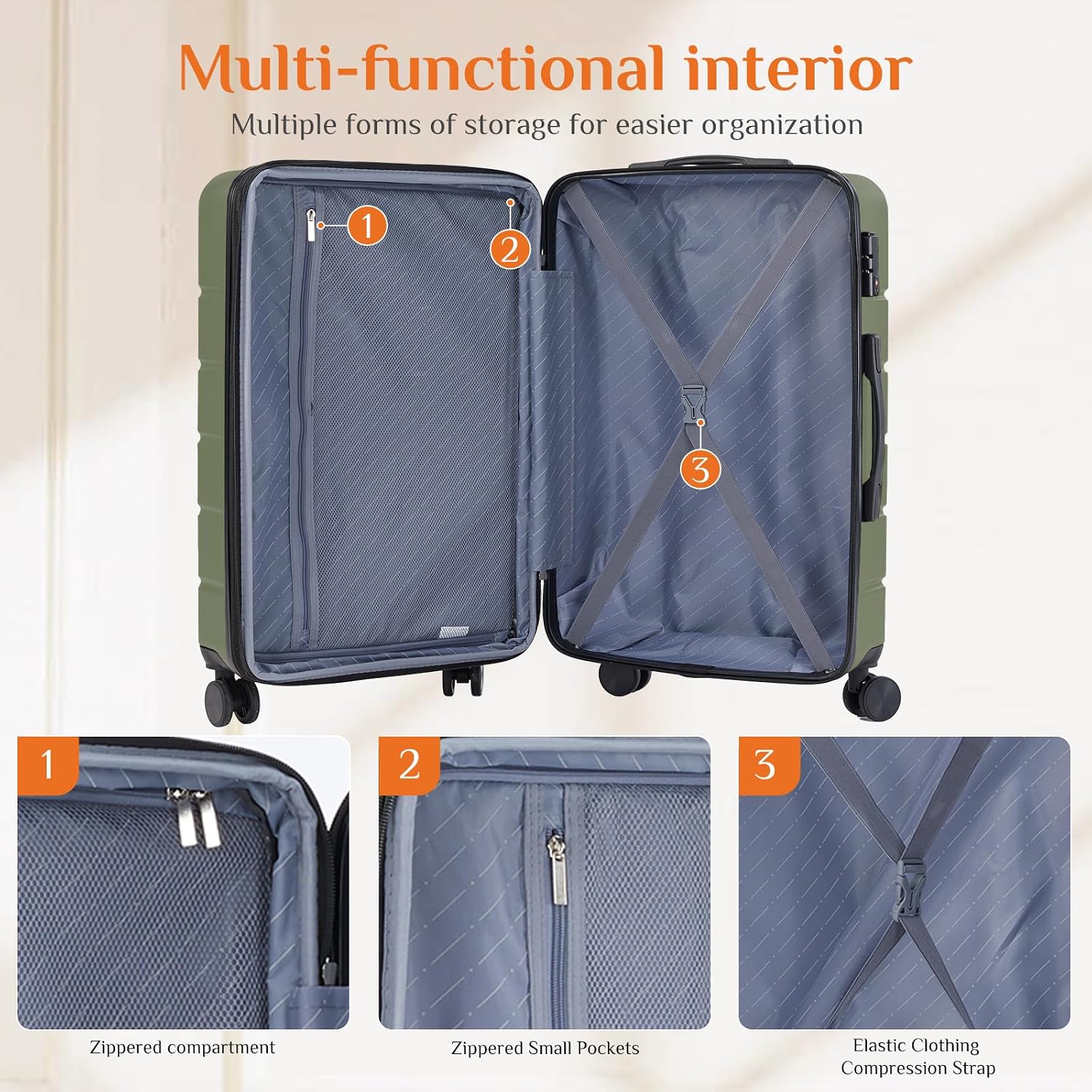 28 Inch Carry on Luggage, Hard - Expandable Hard Shell Luggage Set review and price