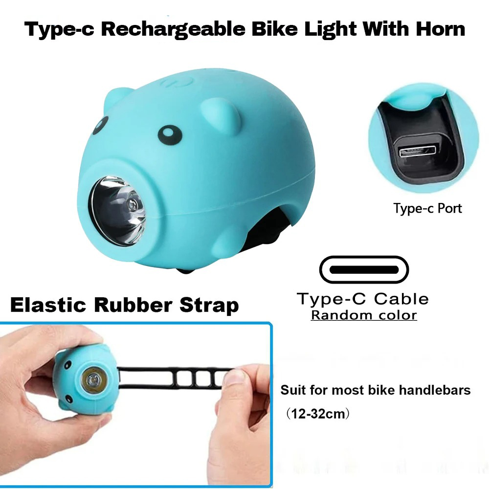 Cute Pig Bicycle Front Light w - Kids Ride On Suitcase Scooter review and price