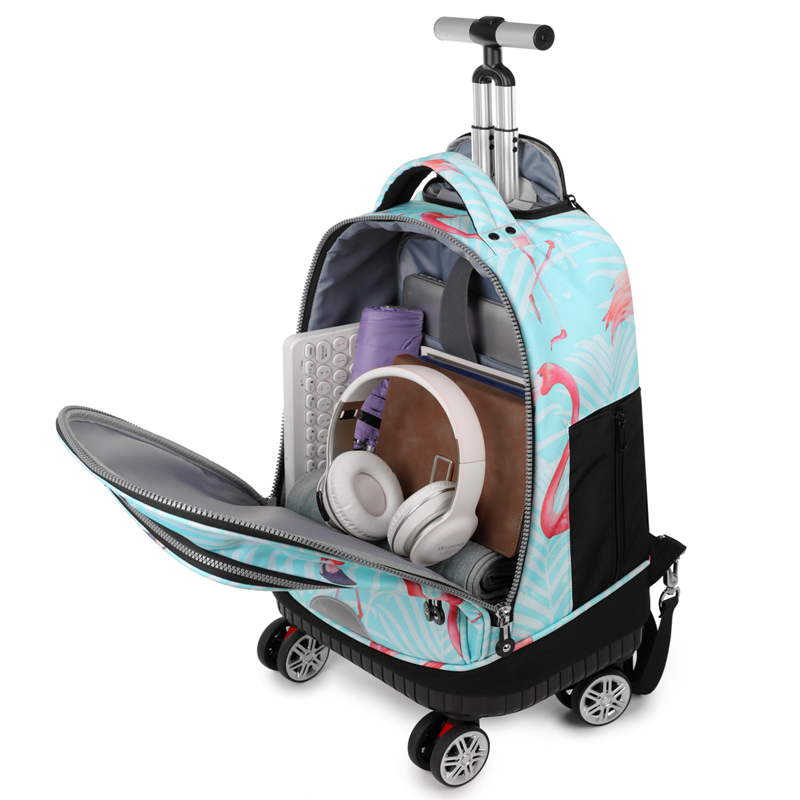 Rolling Backpack with Spinner  - Foldable Rolling Luggage Bag review and price